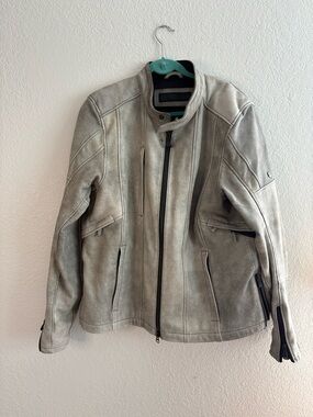 Harley Davidson Citified Goatskin Leather Grey Jacket Size XL Motorcycle Moto